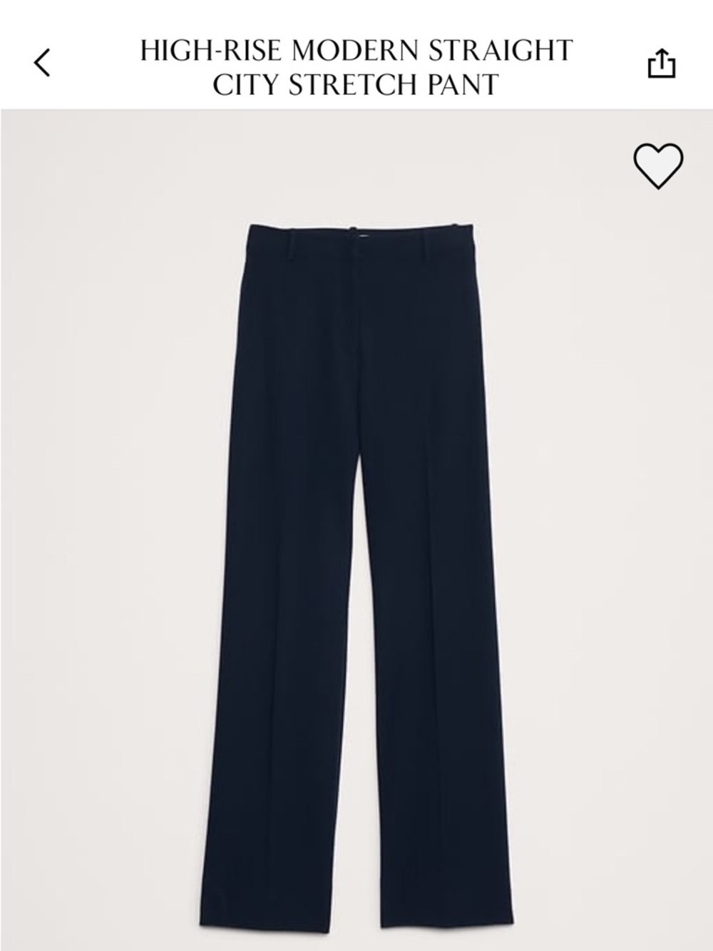 Banana Republic Navy High-Rise Straight Stretch Pants